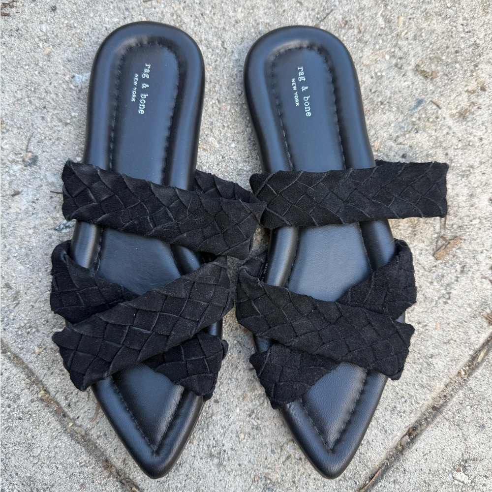 Rag & Bone Black Crisscross Sandals